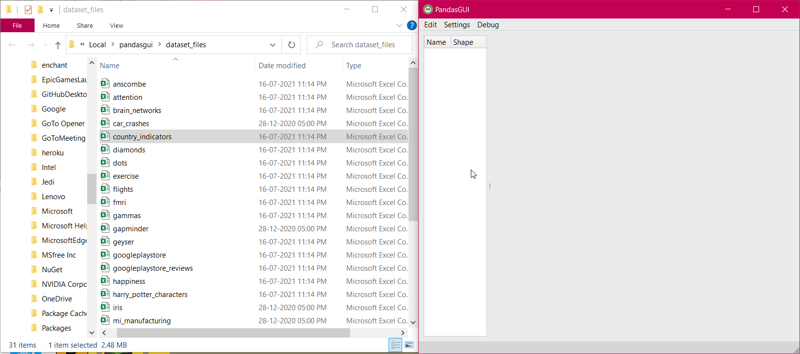 کتابخانه-PandasGUI-هم-رویش